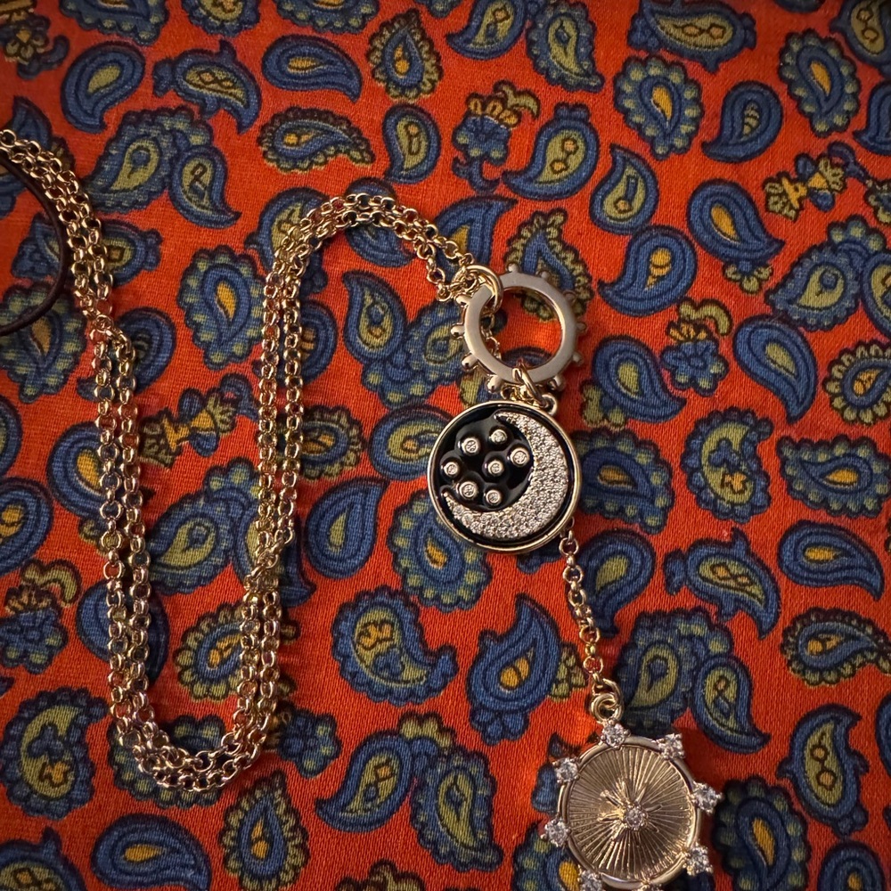 Moon, Sun, and guiding compus Necklace.